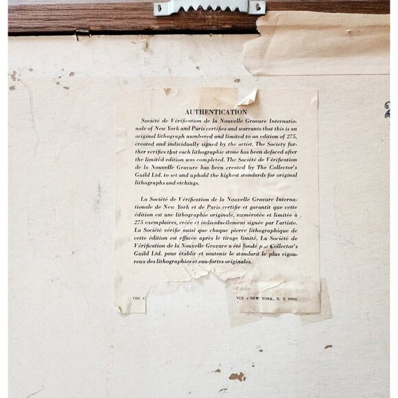 Bernard Gantner SIGNED Art Limited Numbered Lithograph Authenticated Framed - Picture 5 of 5